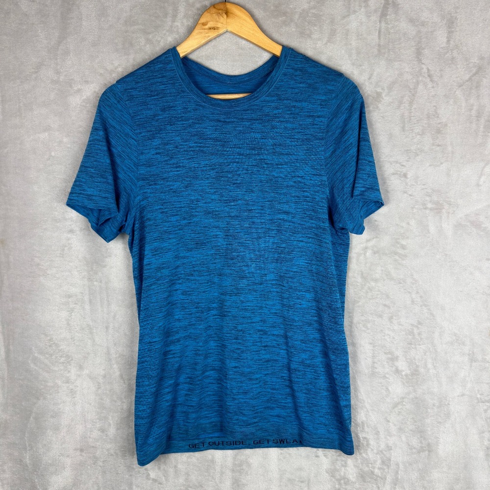 Lululemon Metal Vent Tech Blue Space Dye Athletic Short Sleeve Shirt Small
